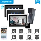 Видеодомофон Dragonsview, 10 дюймов, Wi-Fi, IP, камера 960P HD, 3 монитора и 1 дверной Звонок