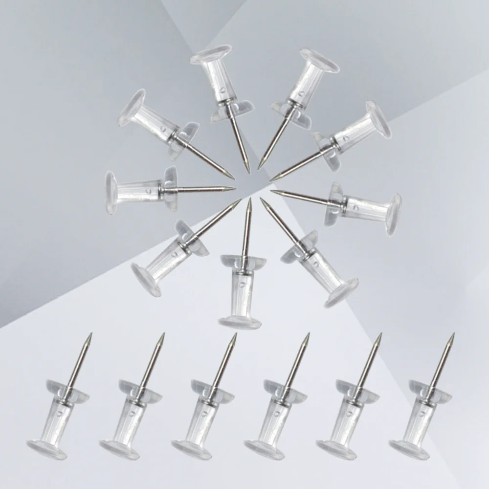 

200Pcs Transparent Pushpins Map Push Tacks for School Home Office