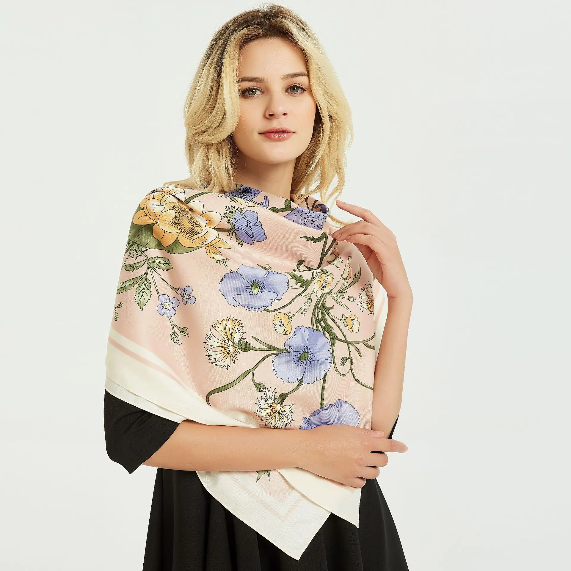 

sunscreen Silk Wraps Scarf Summer Shawls ScarvesLadyBandana Hijabs beach Bufand de seda Foulard ensoieprotecto solar playa rusia