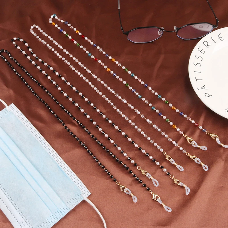 

2021 Fashion Eyeglasses Chain Imitation Pearl Beaded Sunglasses Chains Mask Hanging Rope Women Outside Casual Necklace Accessory