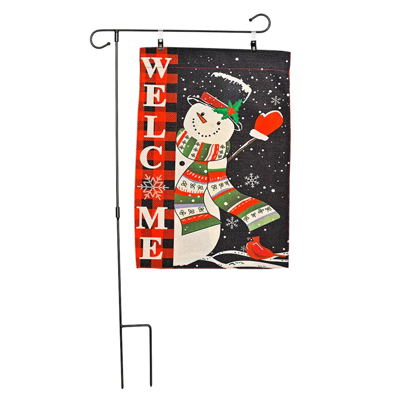 

Garden Flags Christmas Decorative Cartoon Pattern Garden Flag Holiday Courtyard Decor Christmas Hanging Flags Festive Carnival
