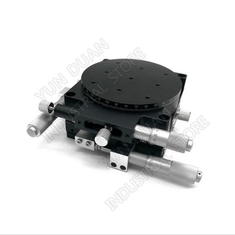 

XYR 3 Axis 90MM 3.5" Manual trimming platform Parallel Movement and 360 degree Angle Rotary Tuning sliding table Micrometer