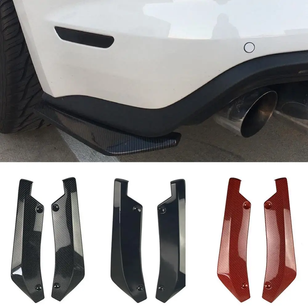 

2Pcs Universal Car Rear Bumper Lip Spoiler Diffuser Splitter Scratch Protector