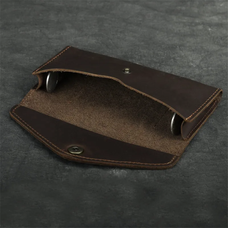 Nesitu Высококачественный винтажный длинный коричневый мужской кошелек из