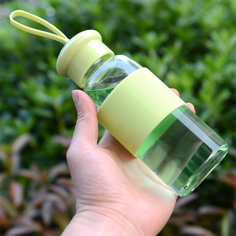 Портативный дорожный чайник 420 мл маленькая Стильная стеклянная бутылка для воды