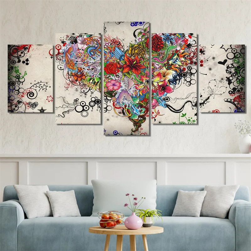 

Modern Abstract Mural Canvas Paintings Colorful Flowers Posters Prints Wall Art Decoration Home Pictures For Living Room Decor