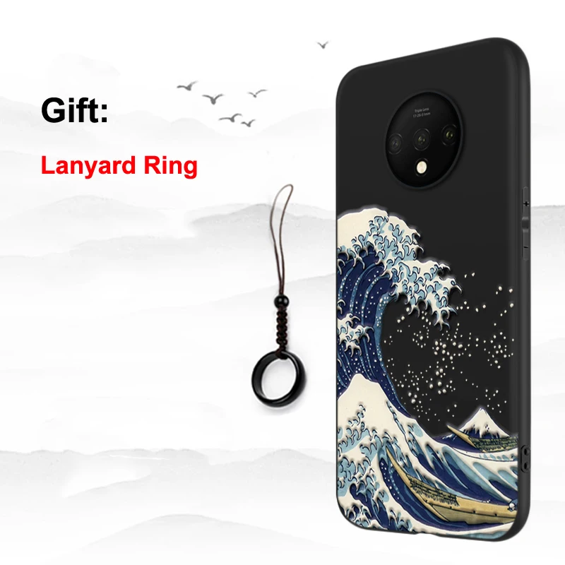 Wave Для OnePlus 7T Pro 7T чехол 3D Рисунок тисненый Матовый Мягкий противоударный чехол LICOERS Официальный чехол для Oneplus7 1+ 7t Funda Shell - Цвет: Wave