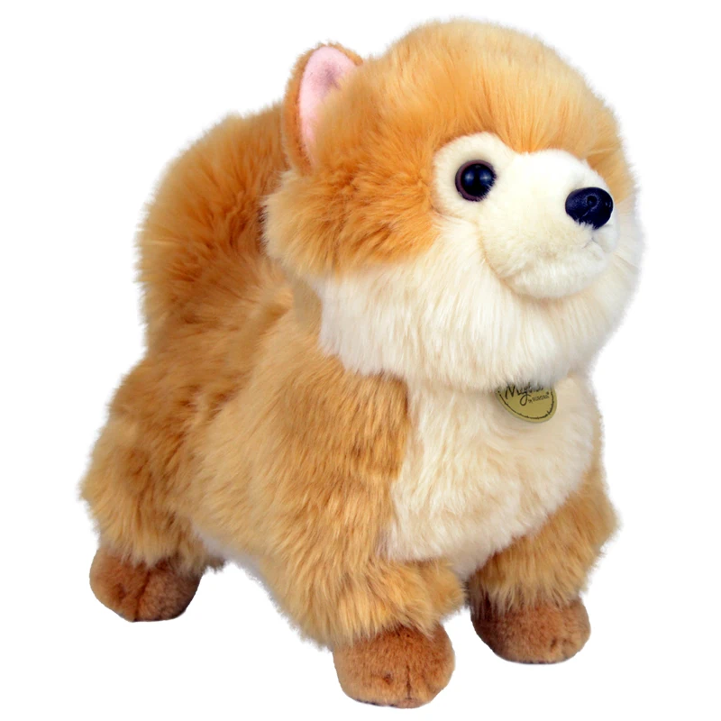 Aurora Toys собачья порода с длинным шелковистым белым пальто длинный плюшевый Pomeranian