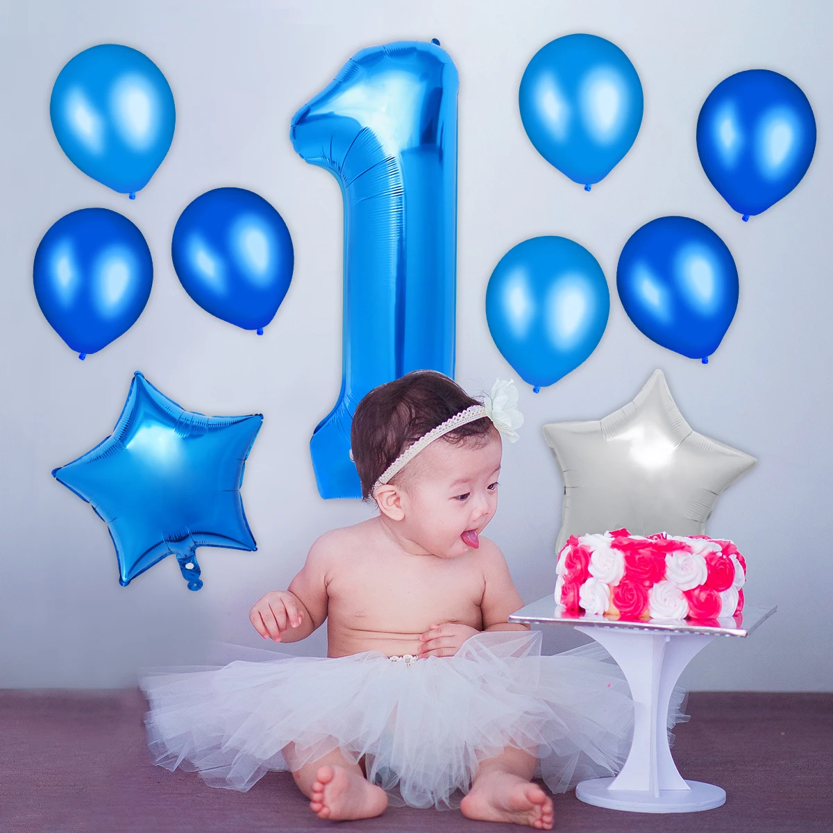 21 шт 1 й День Рождения шар украшения сувениры декоративные первые воздушные шары