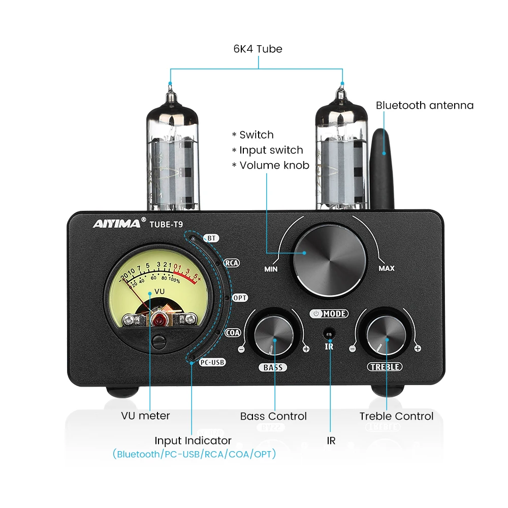Усилитель AIYIMA T9 Hi-Fi Bluetooth 5 0 USB DAC 100 Вт | Электроника