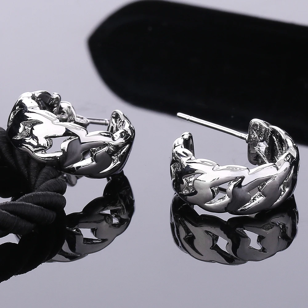 Punk Men Silver color Hoop Piercing Round Stud Earrings Neutral Buddha Earring for Women Fashion Jewelry Brincos Unisex | Украшения и