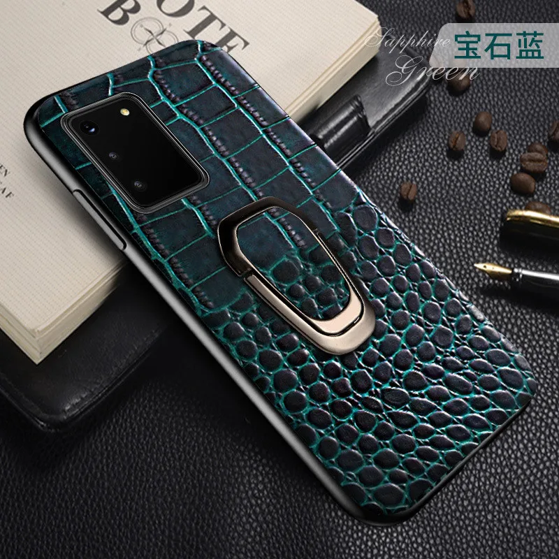 

Magnetic Ring Holder Case for Samsung Galaxy S20 Note 20 Ultra S20 Plus Genuine Leather Shockproof Cover for Samsung A71 A51 A50