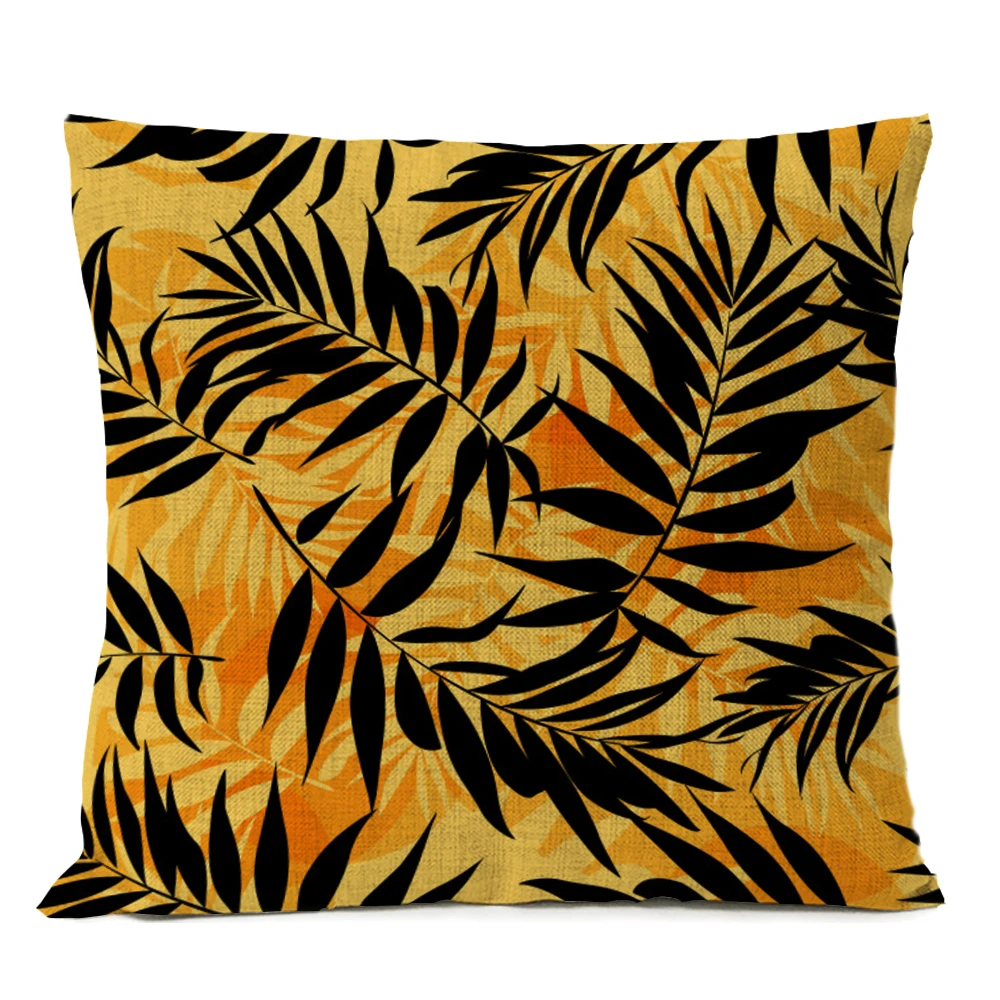 

Tropical Plant Floral Leaf Palm Pillow Cover Multicolor Flower Linen Pillow Case Sofa Cushions Home Decorative Throw Pillow