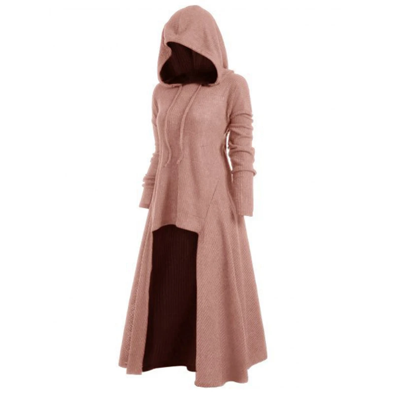 

Soild Autumn Sweatshirt Long-sleeved Hoodie Pullover Dress Plus Size Robe Cloak Casual Cosplay Ladies Winter Clothing Fashion