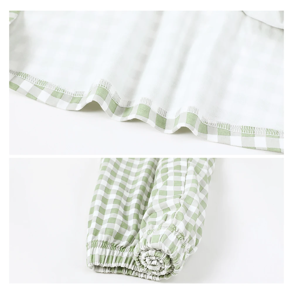 

2021 Spring Warm Green Pajama Set for Women Spring Fashion Avocado Silk Sleepwear 100% Cotton Atoff Home Satin Soft Nightwear