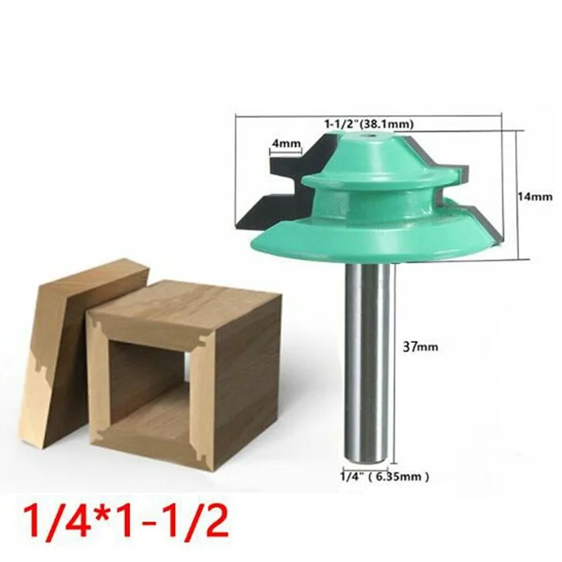 

1PC 6mm Shank 45 Degree Chamfer & Bevel Edging Wood Router Bit With Bearing Tungsten Woodworking Tenon Cutting Tools