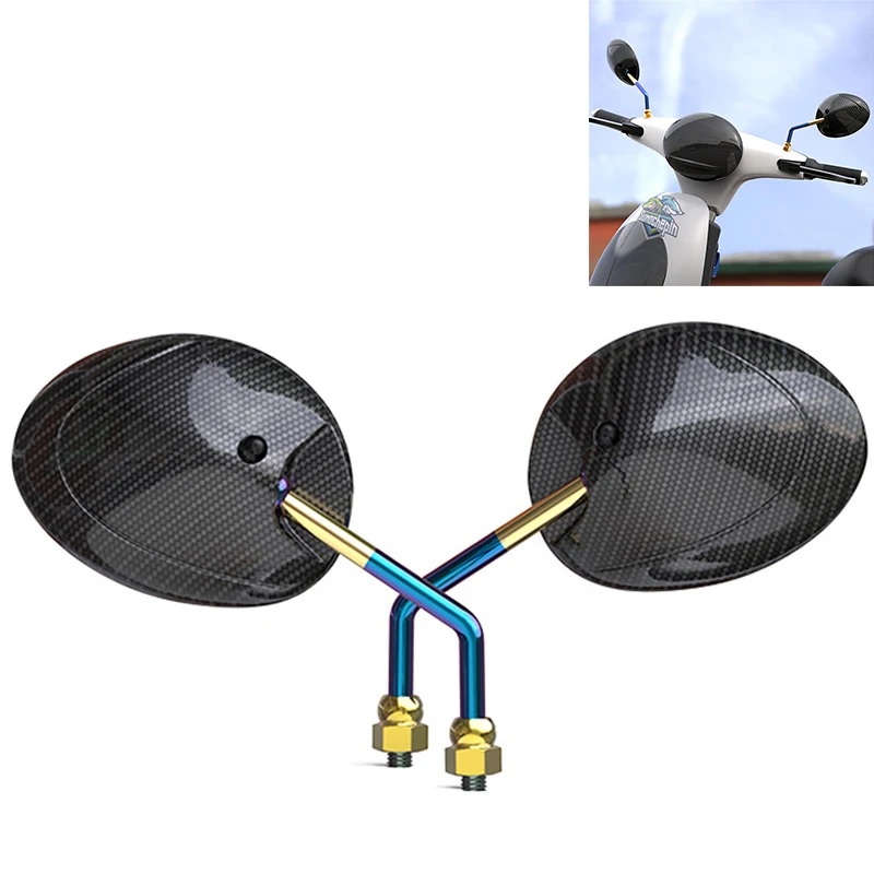

Ellipse Carbon Fibre Universal 10MM 8MM Moto Side Mirror For Honda Yamaha NIU U+ Scooter Mirror Motorcycle Rearview Mirror
