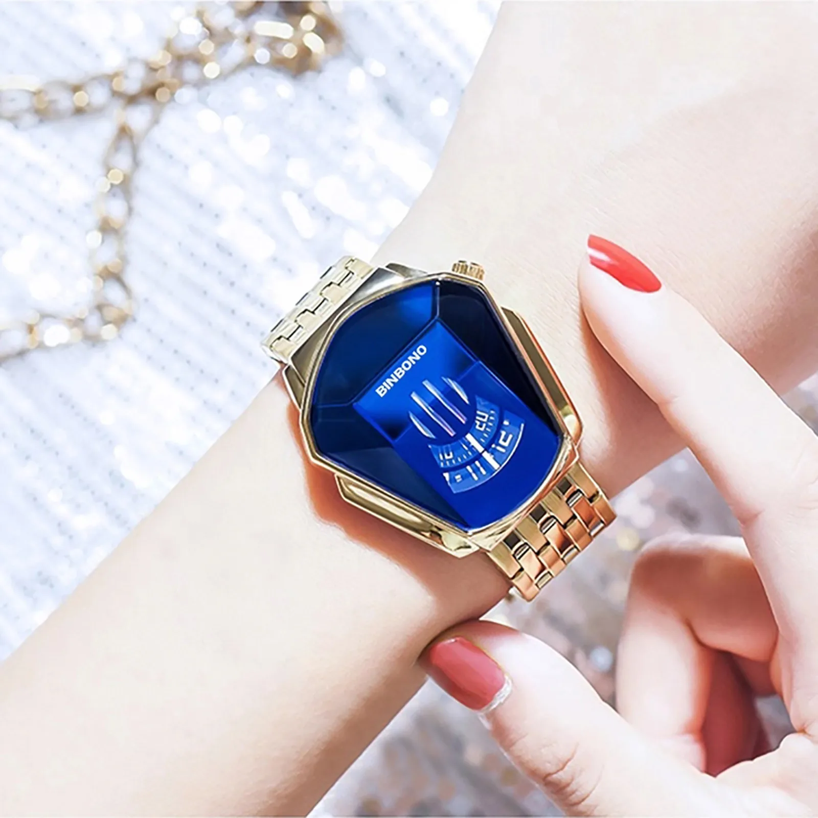 Самые продаваемые мужские часы с сапфировым стеклом кварцевые из нержавеющей