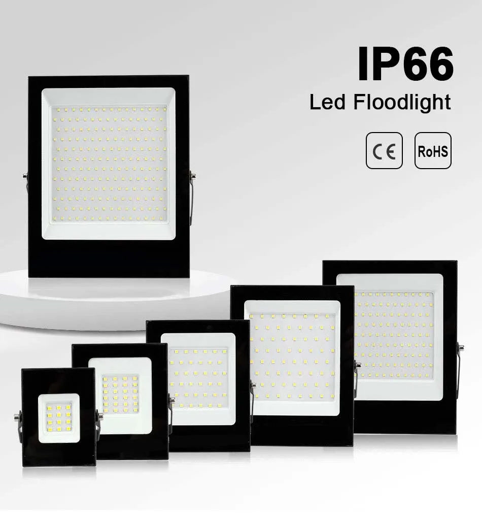 

LED Flood Light IP66 Waterproof 220V 10W 20W 30W 50W 100W 150W Outdoor Garden Projector Lighting Spotlight Landscape Floodlights