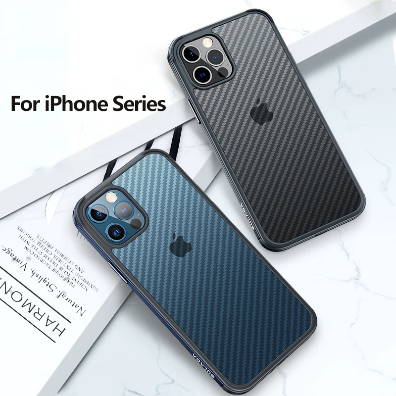 3D чехол из углеродного волокна для iPhone 13 Pro Max металлический каркас прозрачный