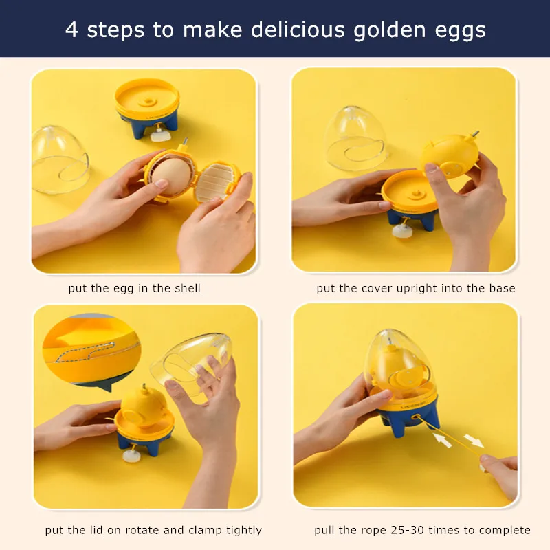 Egg Yolk Shaker Gadget Mixing Golden Whisk Eggs Spin Mixer Stiring Blender Maker Puller Cooking Baking Tools Kitchen Accessories |