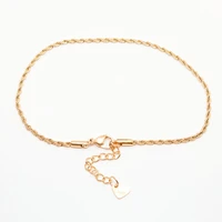 simple fashion anklet 304 stainless steel gold color anklet adjustable chain foot chain jewelry gifts for women 1 piece