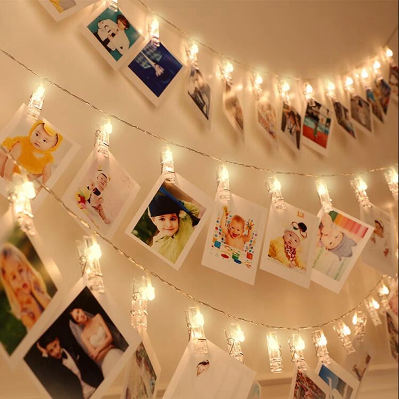Светодиодная гирлянда с зажимами для фотографий 1 5 м 2 4 м|light christmas|fairy lightsstring lights |