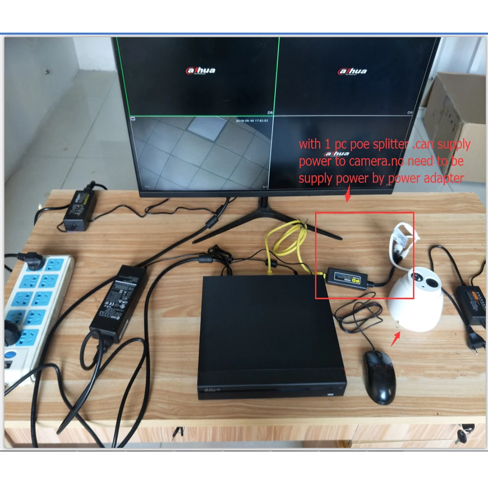 Система видеорегистратора Dahua 4 канала 4K видеорегистратор NVR2104HS-P-4KS2 и IP-камера 6 МП