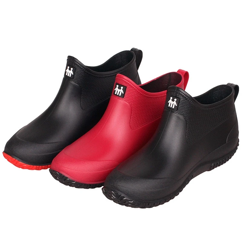 Непромокаемые сапоги женские короткие летний топ резиновые на молнии Сапоги