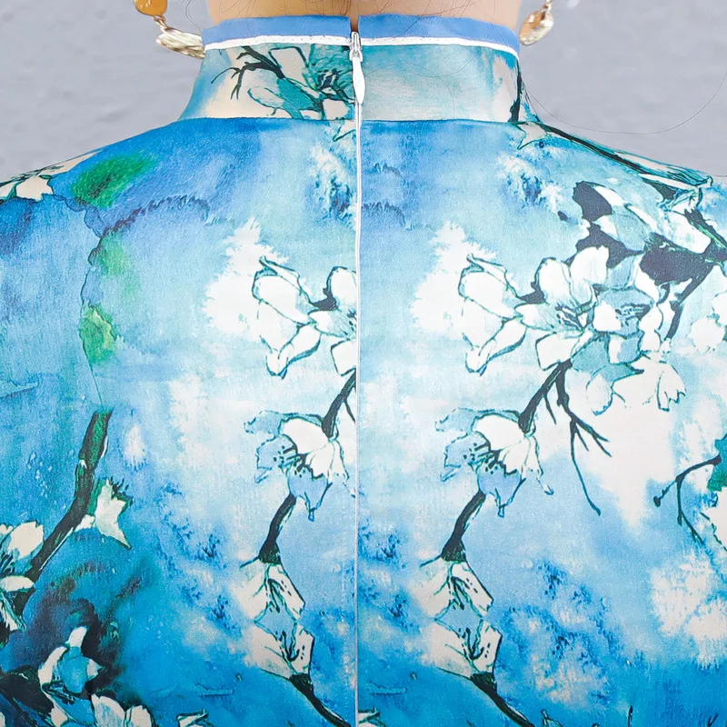 Элегантная женская праздничная одежда с цветочным принтом Классическая рубашка