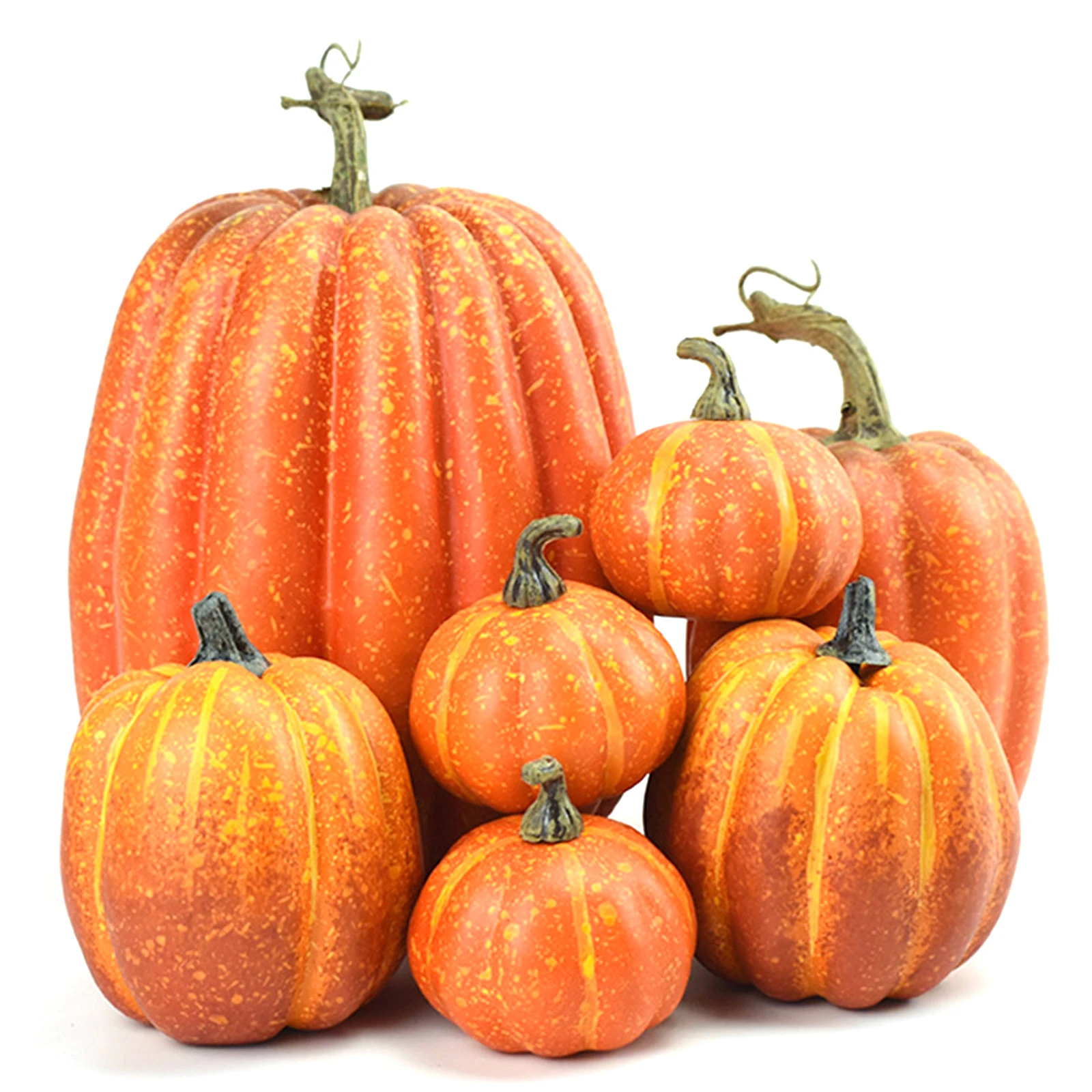 7Pcs Halloween Simulation Pumpkin Model Artificial Craft Fall Harvest Decoration