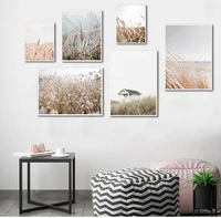 reeds wheat house leaf nordic posters and prints wall art canvas painting wall pictures for living room scandinavian home decor