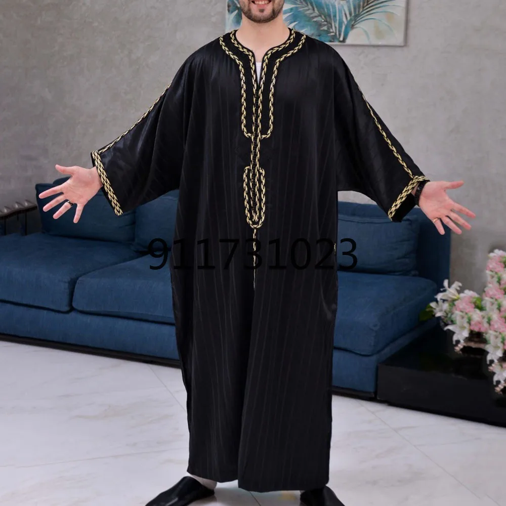 Абайя Мужская мусульманская Мода арабская мужская одежда 2022 Jubba Thobe кафтан платье