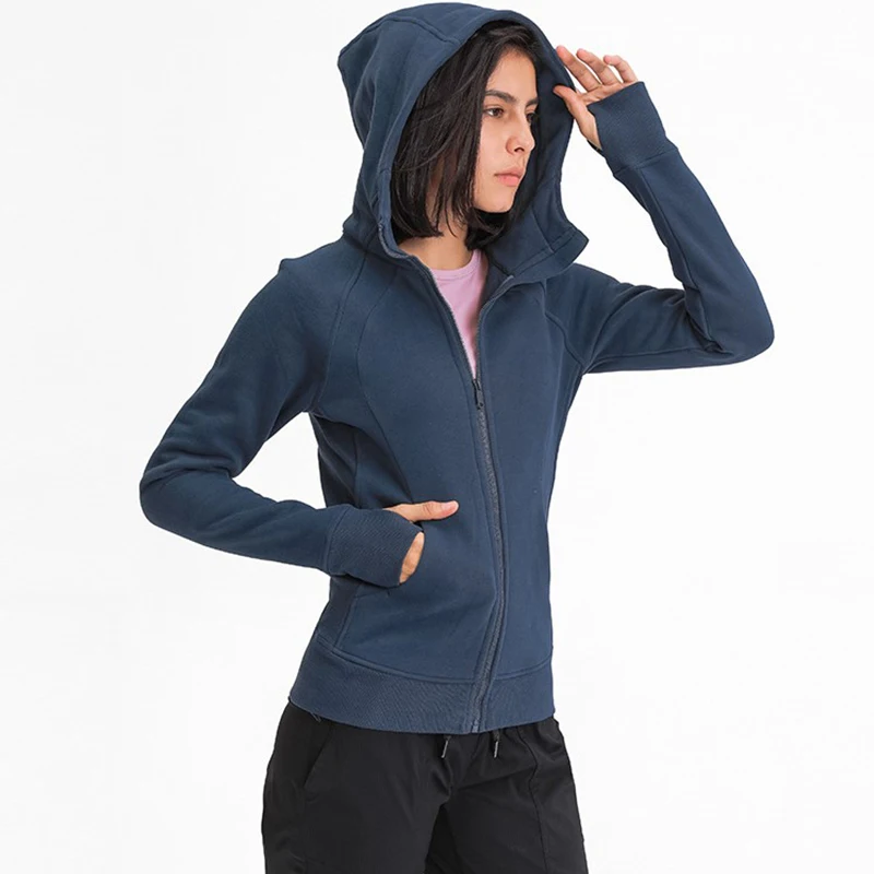NWT Women's Jumper Windbreaker Woman Running Sports Top Gym Workout Clothes Hooded Sweatshirts Long Sleeve Fitness Shirt