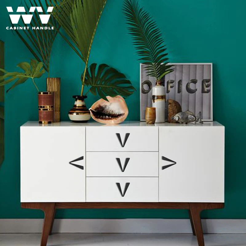 Креативные ручки для шкафа WV черное яркое золото декоративная ручка из сплава