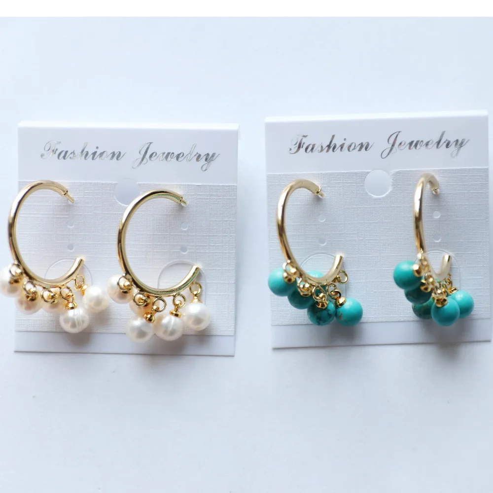 Новые модные серьги с пресноводным жемчугом латунь медь крючок праздничный