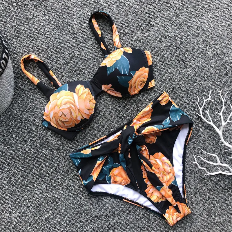 Бикини с высокой талией biquinis feminino 2019 сексуальный купальник для женщин