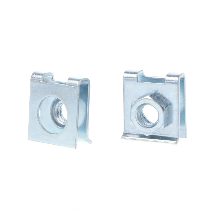 

4 Pcs Car License Plate Fastener Buckle Metal Screw Nut U-Type Clips Retainer 6mm MOLE