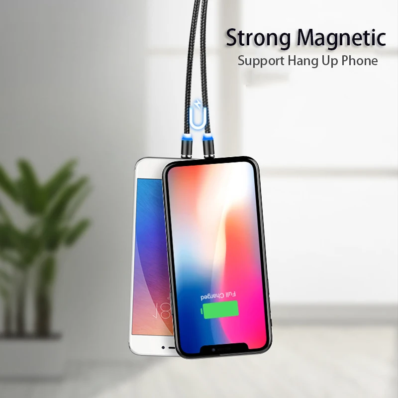 Магнитный кабель для быстрой зарядки с подсветкой iPhone типа C HuaWei Micro USB мобильный