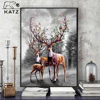 5d animal diamond painting deer embroidery crossing diy oil painting forest sec art gift handmade cross stitch home decoration