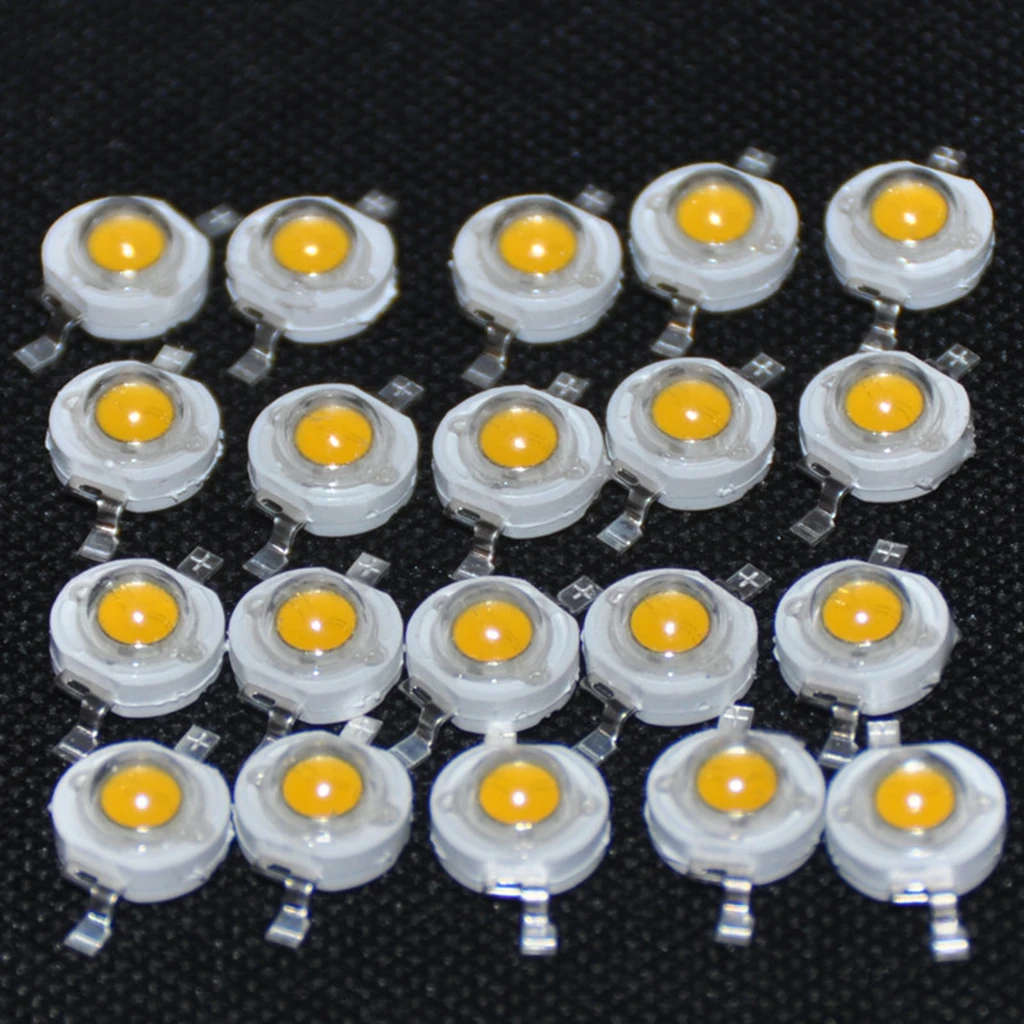 

20 шт/упак. 1 Вт высокомощные SMD бусины LED COB диодный чип-теплый белый
