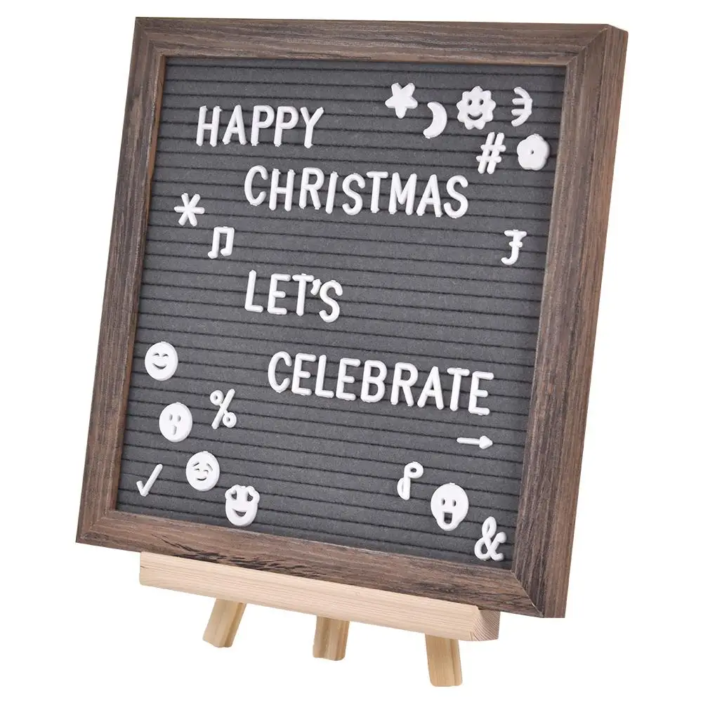 Felt Letter Board 510 White Letters Months Days Script Cursive Words Wall Tabletop Display Decor Storage Ponch(10x10in) | Канцтовары для
