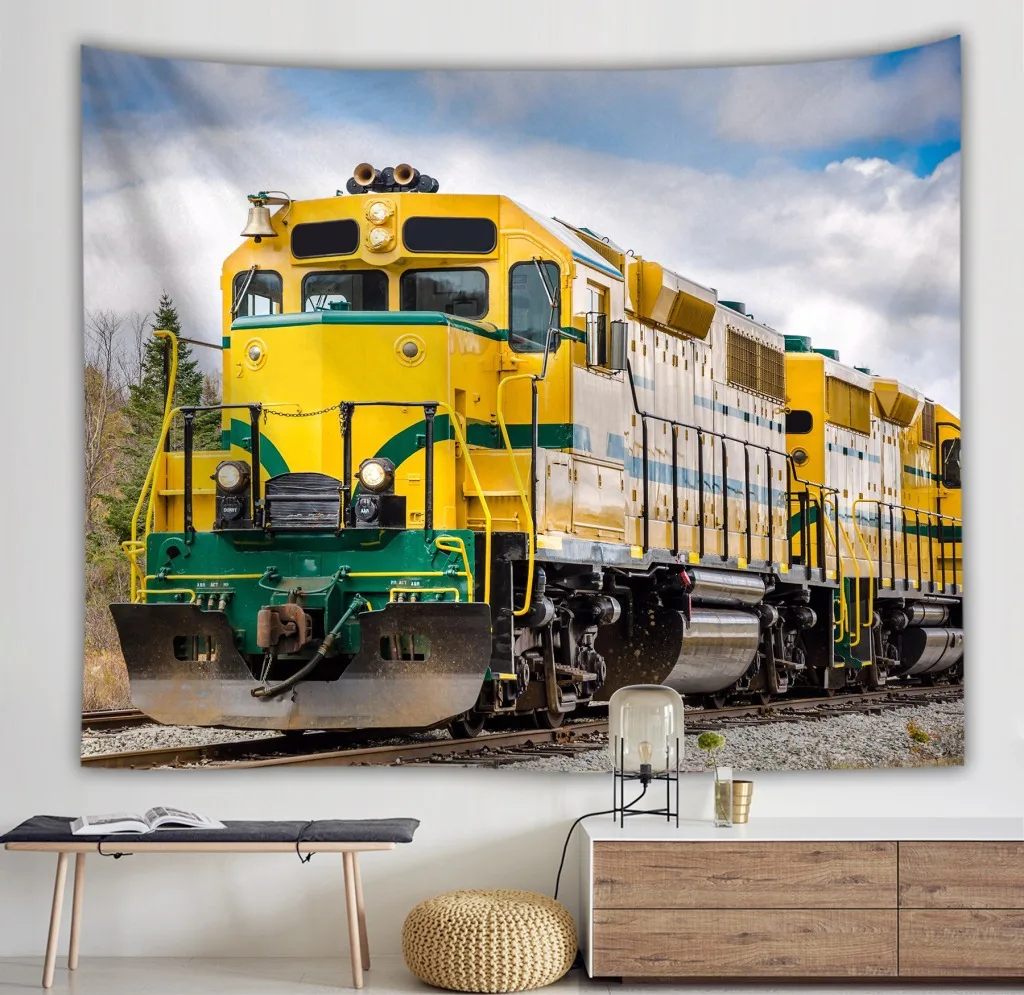 

Yaapeet 1pc Train Printed Wall Hanging Retro Tarot Card Pattern Wall Tapestry Polyester Psychedelic Hanging Tapestry for Bedroom