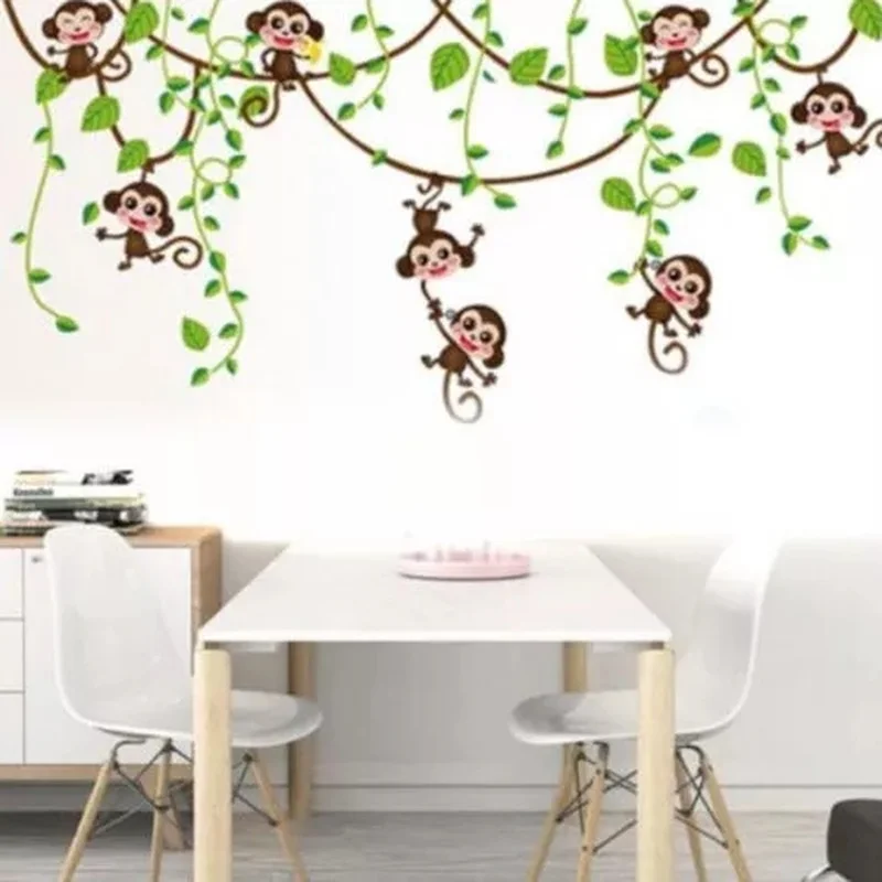 

50x70cm Removable Vinyl Monkey Bedroom Wall Sticker Decals Mural Jungle Nursery Monkey Kid Room Decoartion Home Decor Z0006