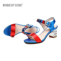 robespiere 2021 spring aand summer new sexy thick heel cowhide sandals 31 45 ffashion inner and outer leather handmade a27