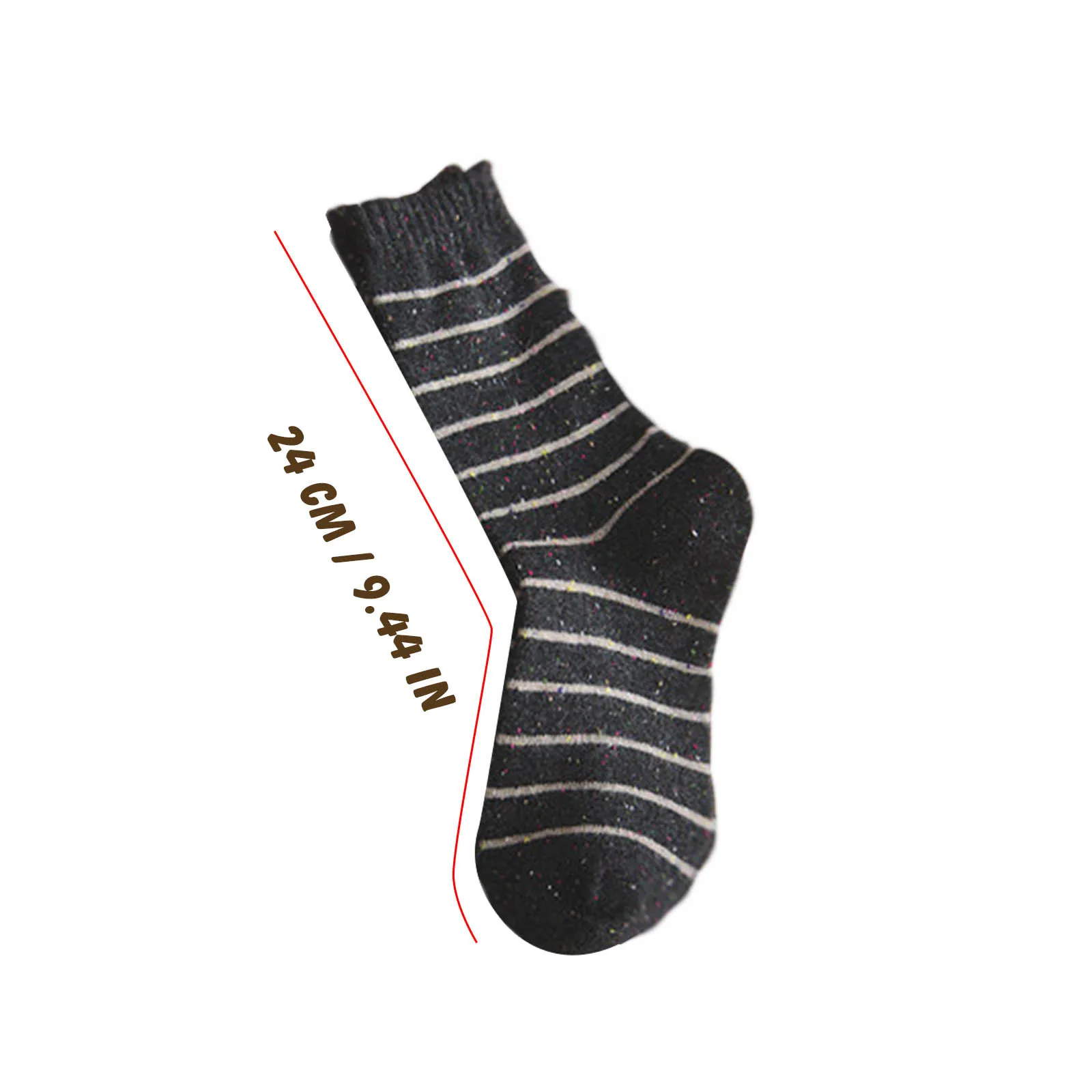 

5 Pair Autumn Winter Striped Wool Warm Middle Stockings In Five Pairs Sport Breathable Cotton for Autumn Winter