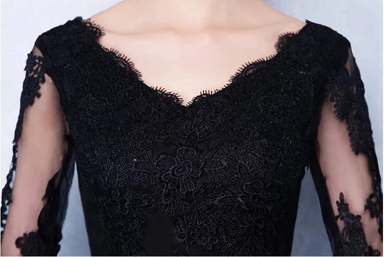 Черные вечерние платья невесты с цветочным узором женское вечернее Ципао v