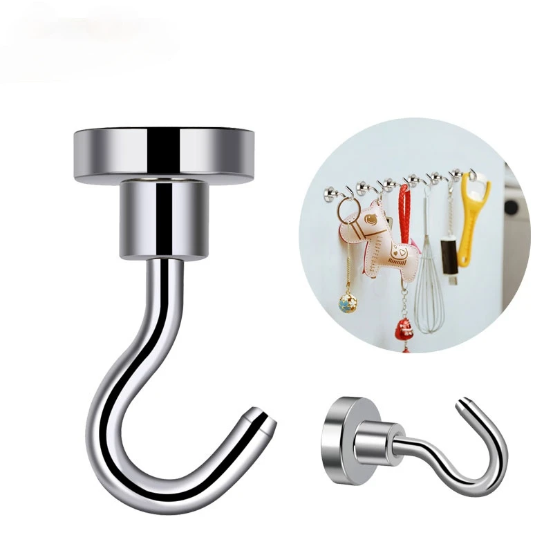 

10/20 Pcs Magnetic Hooks Powerful Magnet Holder Wall Hook Hold 5.5kg Strong Magnet Neodymium For Home Kitchen Storage