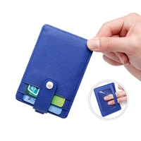 small mini travel pu leather credit bank business id card holder wallet case for men women with id window card cover bagas