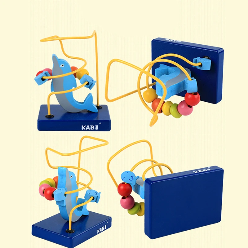 

Baby Educational Toys Multifunctional Animal Beads Maze Dolphins Giraffes Baby Early Learning Wooden Toys Birthday Gift